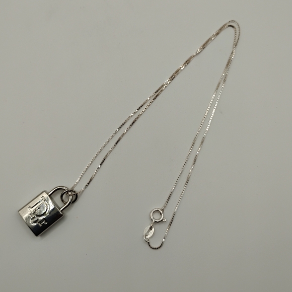 Dior Silver Padlock Pendant Necklace *Authentic* - Picture 3 of 7